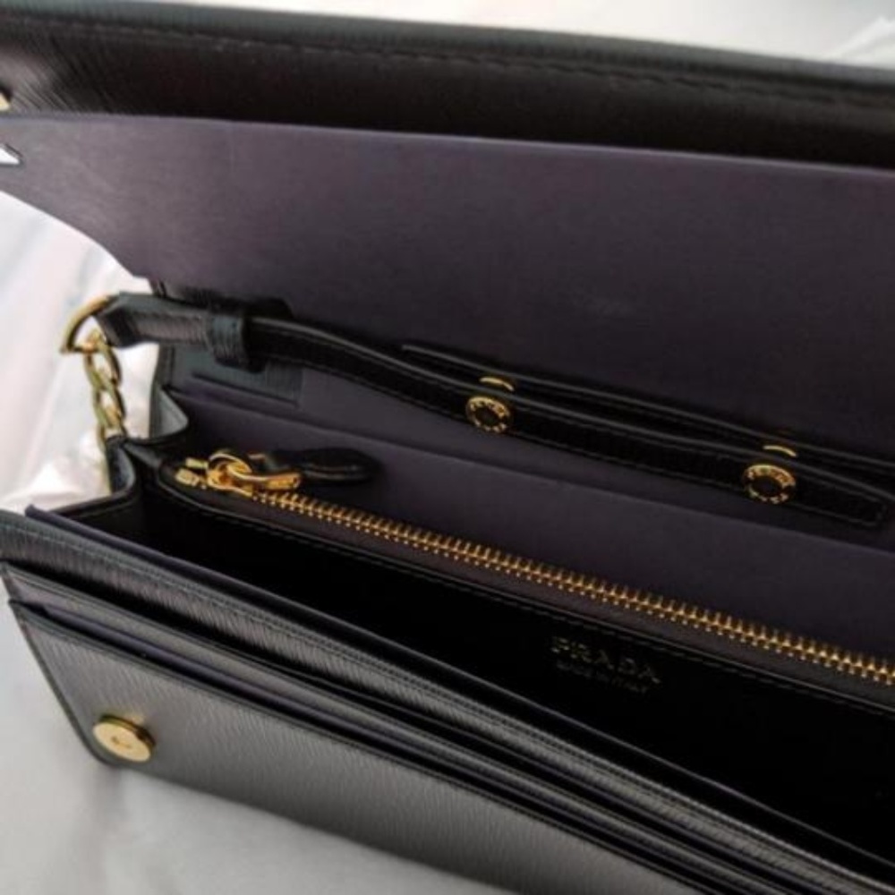 Brand New Prada Wallet on Chain Vitello Black - Picture 6 of 10